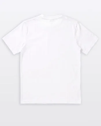 Tricou lejer din bumbac cu decolteu la baza gatului, Alb