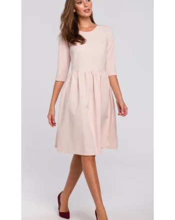 Rochie midi de dama Lilte K010 bej, Bej