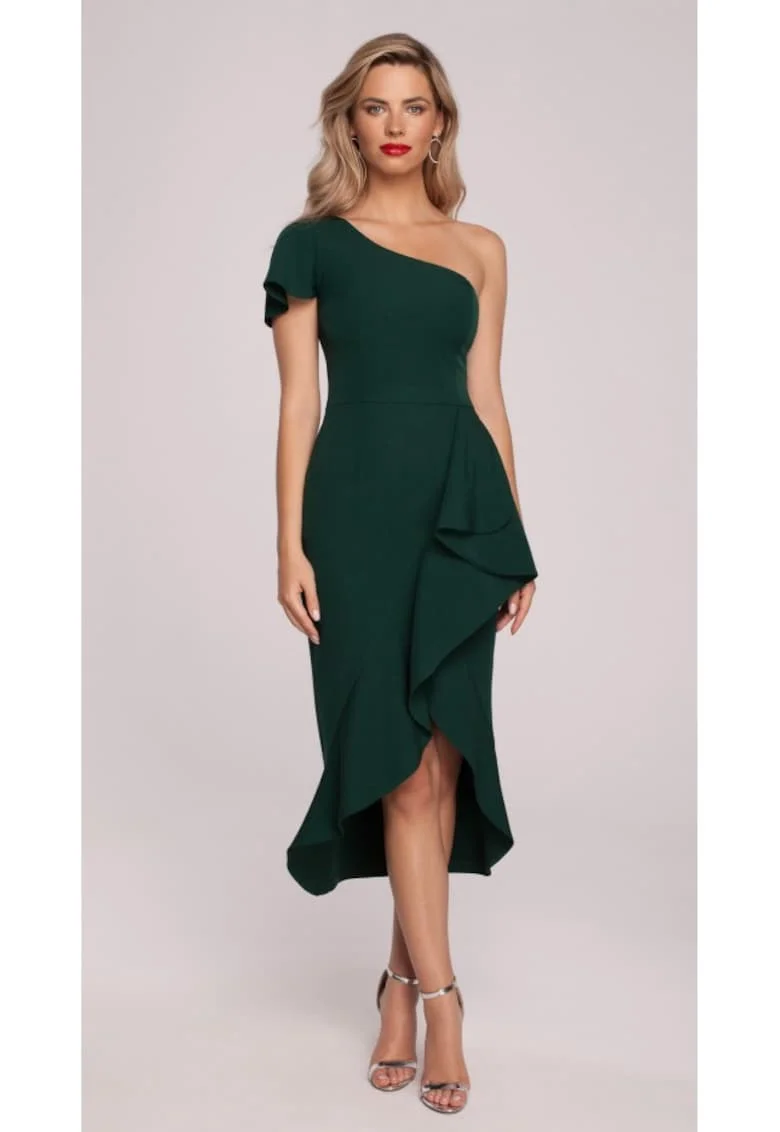 Rochie midi de dama Ganiervydd K146 verde inchis, Verde