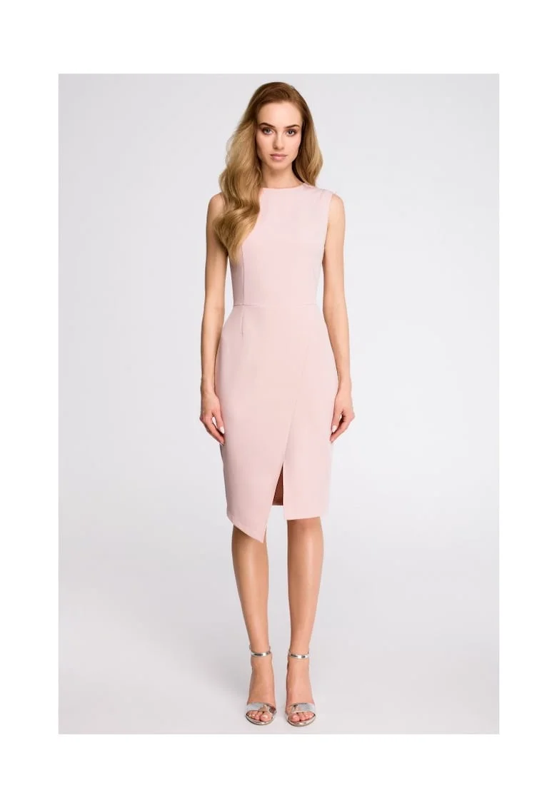 Stil Rochie mini de dama Anghangwain S105 roz pudra, Roz