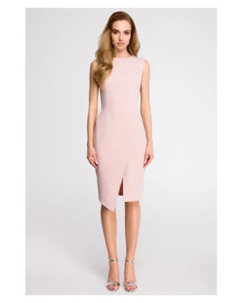 Stil Rochie mini de dama Anghangwain S105 roz pudra, Roz