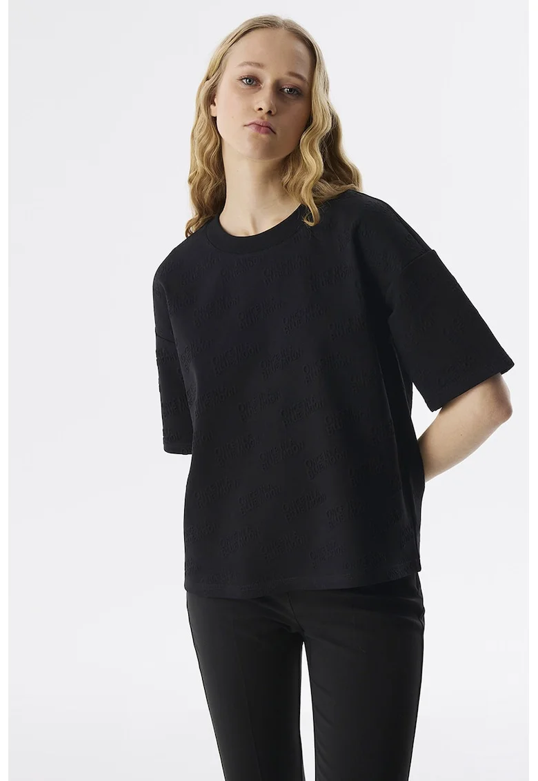 Tricou lejer uni, Negru