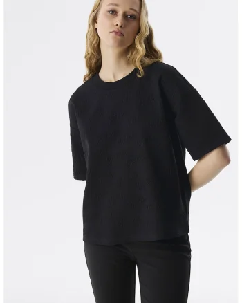 Tricou lejer uni, Negru