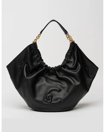 Geanta hobo de piele, Negru