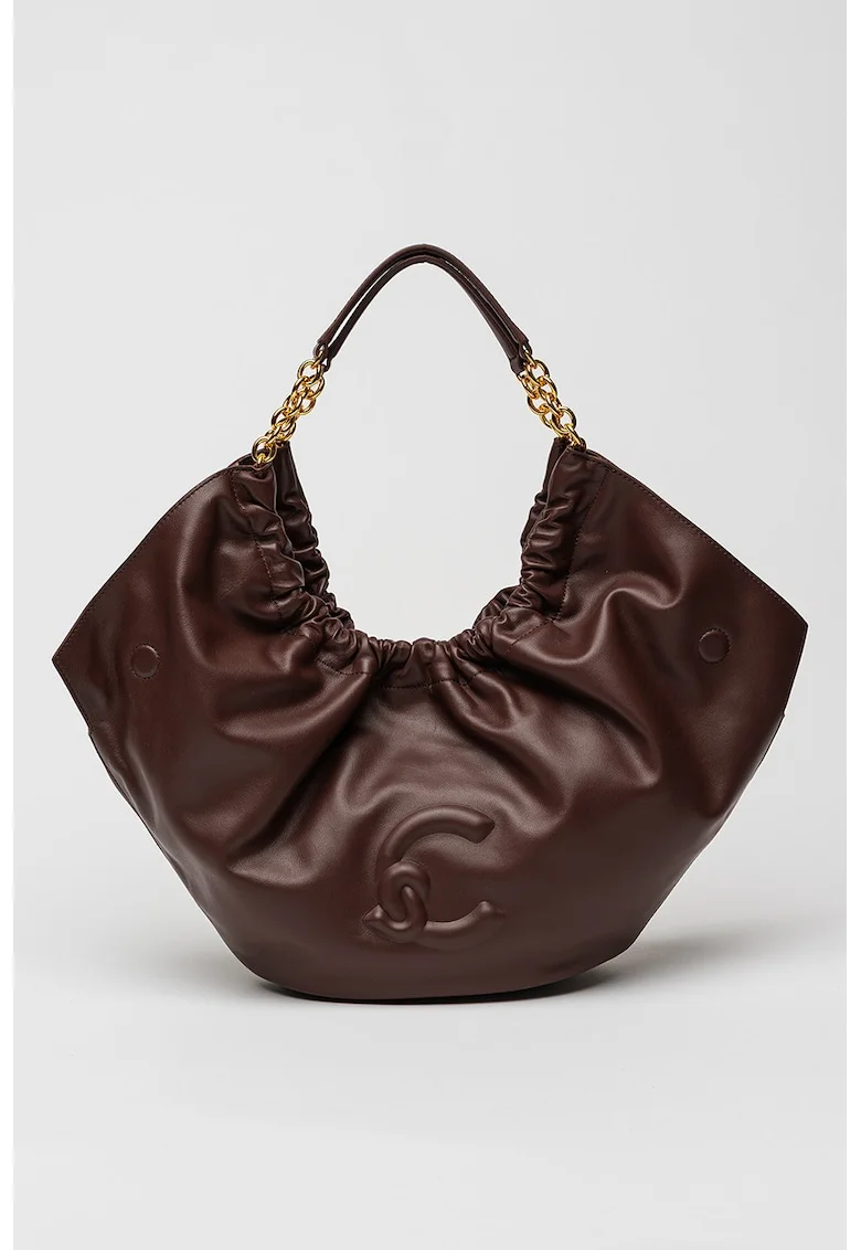 Geanta hobo de piele, Violet pruna