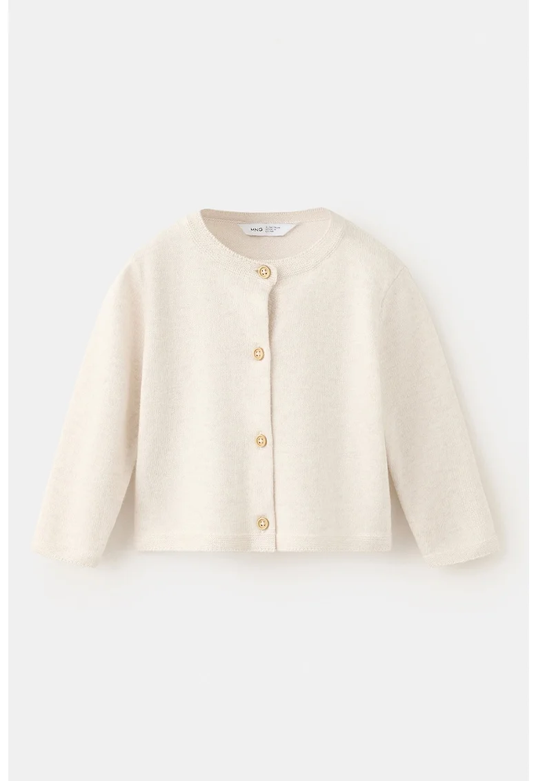 Cardigan din amestec de bumbac cu nasturi, Bej