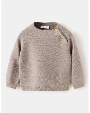 Pulover tricotat cu maneci raglan, Bej inchis