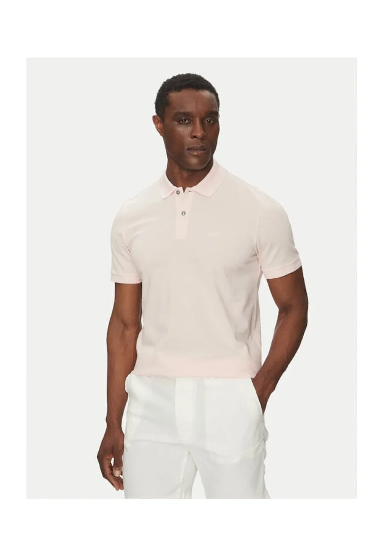 Tricou polo  roz bumbac, Roz