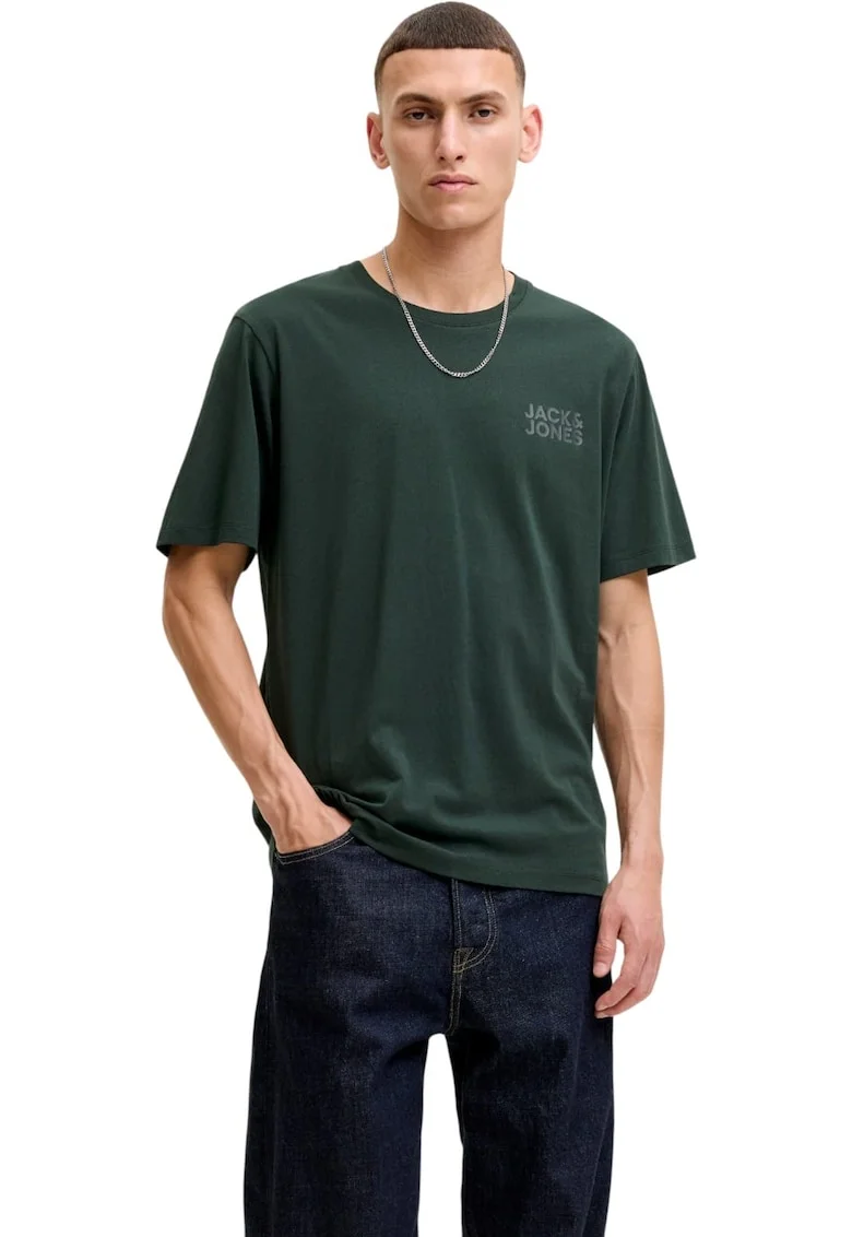 Tricou JACK &JONES Corp Logo Small Print 63755, Kaki