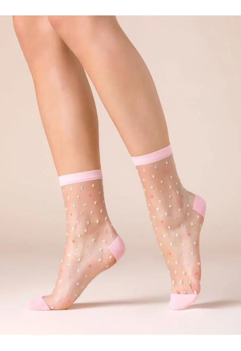 Sosete lycra roz cu model  524 Gigi 20 den, Roz