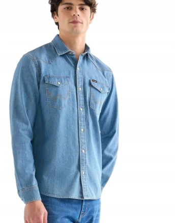 Camasa  Camasa Western, Croi Regular Fit, Stil Drept, Regulamentar, Inchidere Capse, Albastru, Albastru