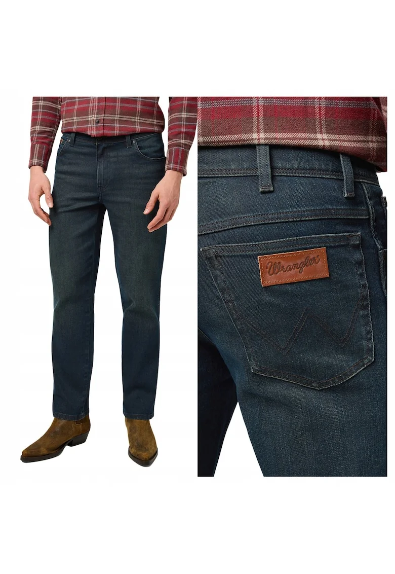 Pantaloni Barbati,  Texas, Croi Straight Fit, Stil Drept, Regulamentar, Inaltimea Taliei Medie, Numar De Buzunare 5, Albastru, Albastru