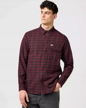 Camasa Flanel,  1 Pkt, Material 100% Bumbac, Croi Regular Fit, Inchidere Nasturi, Rosu