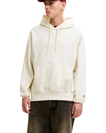 Hanorac JACK &JONES Frederiksberg Monogram Sweat Hood SN 63798, Bej deschis