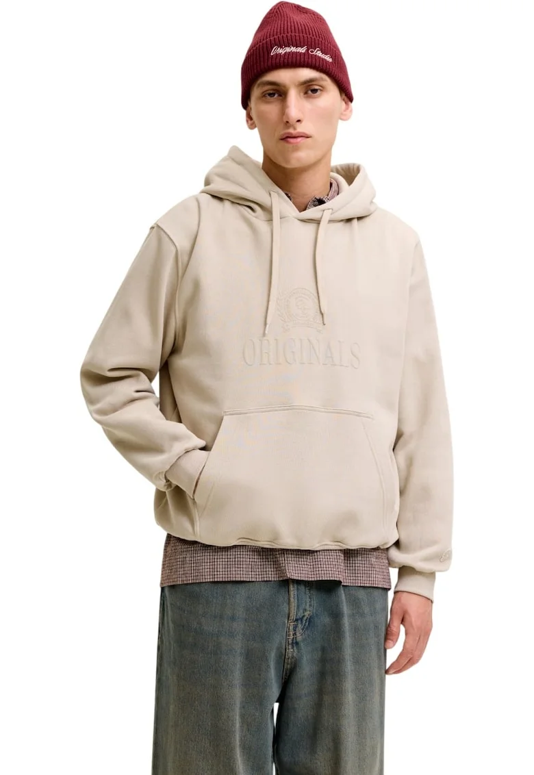 Hanorac JACK &JONES Frederiksberg Monogram Sweat Hood SN 63794, Bej