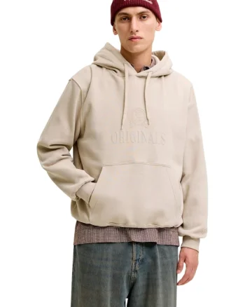 Hanorac JACK &JONES Frederiksberg Monogram Sweat Hood SN 63794, Bej