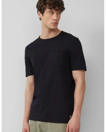 Tricou cu decolteu la baza gatului si buzunar pe piept