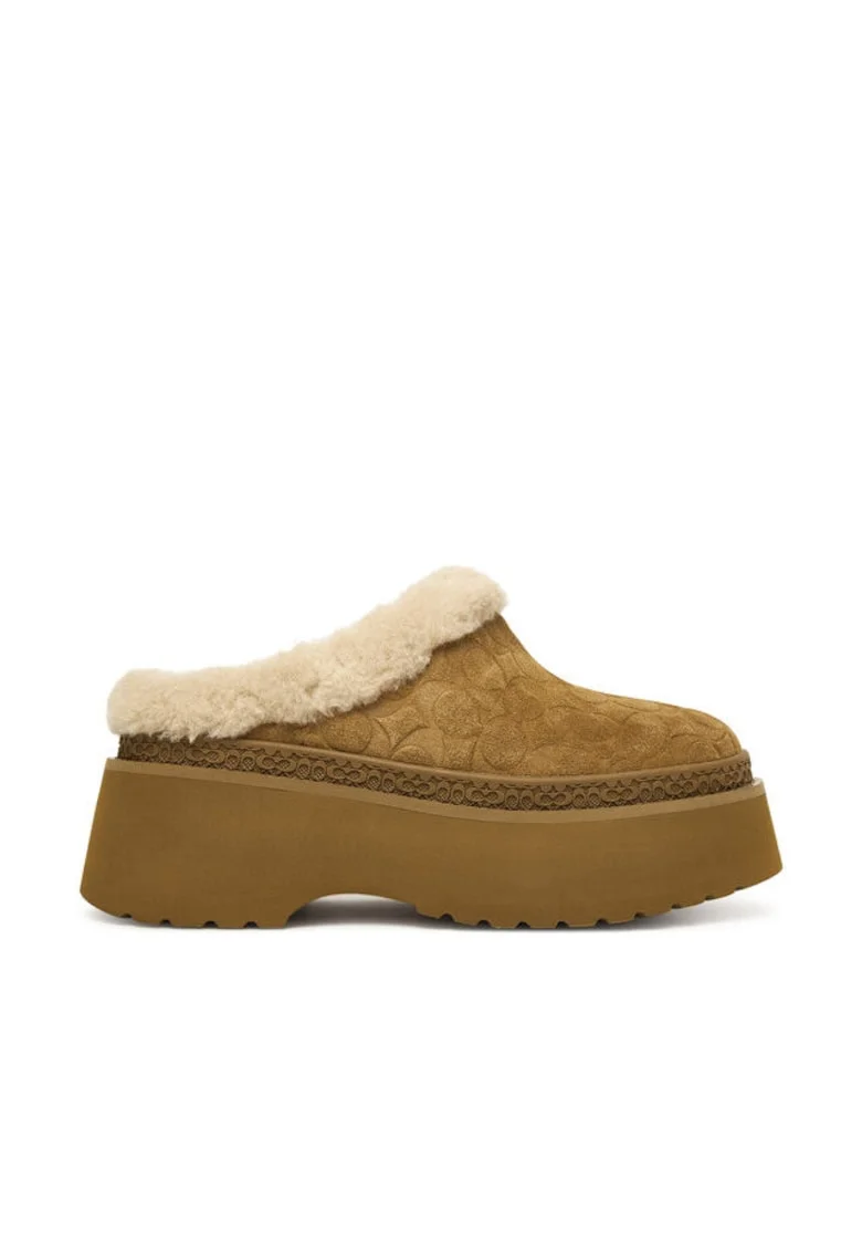 Papuci dama  Cecelia Signature CC, piele naturala, culoare Tobacco