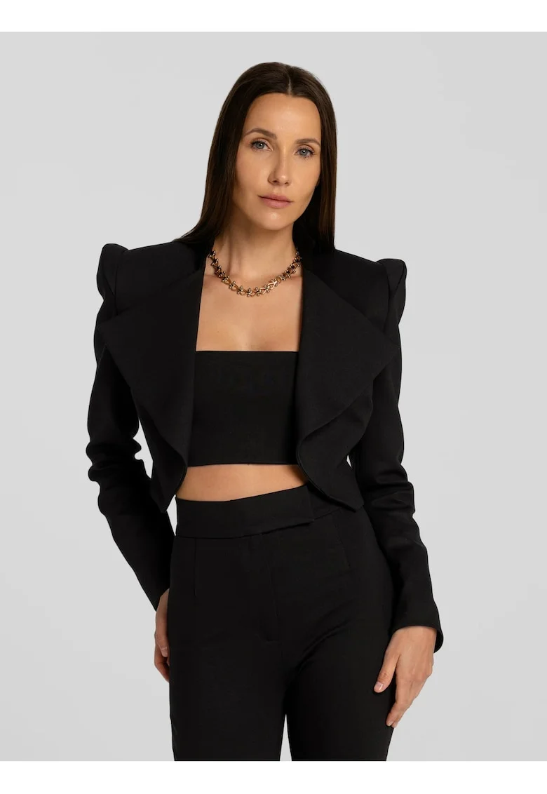 1 Sacou cu umeri structurati Vanya, Negru, Negru