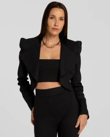 1 Sacou cu umeri structurati Vanya, Negru, Negru