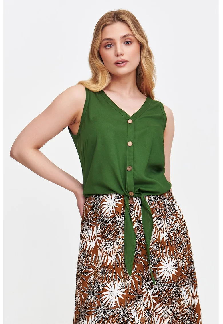 Top With Knot Design, Verde feriga