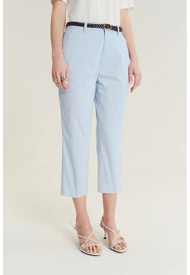 Pantaloni capri uni, Albastru pastel