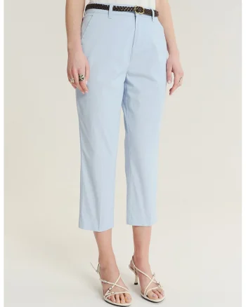 Pantaloni capri uni, Albastru pastel