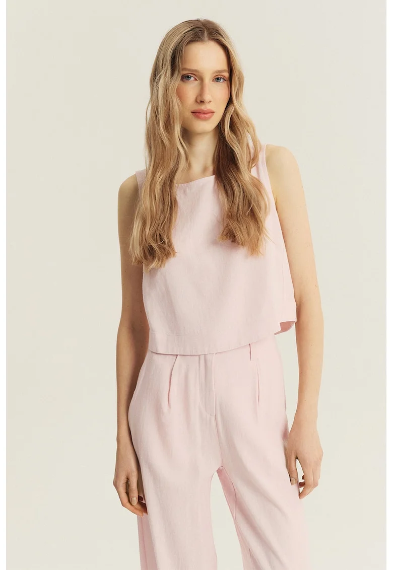 Top uni din amestec de in, Nude rose