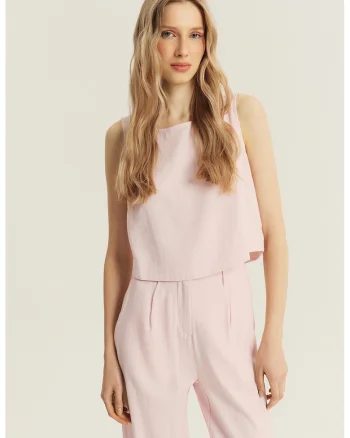 Top uni din amestec de in, Nude rose