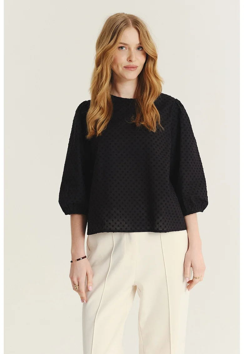 Bluza lejera cu maneci 3/4, Negru