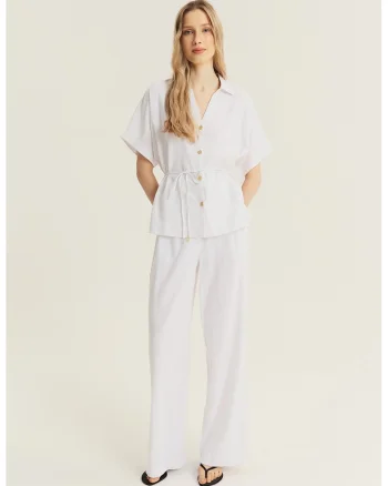 Pantaloni ampli, Alb