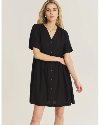 Rochie lejera cu decolteu in V, Negru