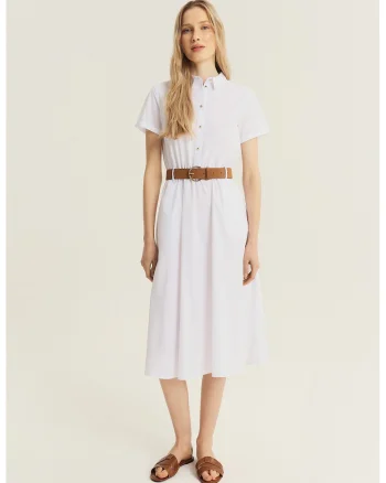 Rochie midi cu o curea, Alb