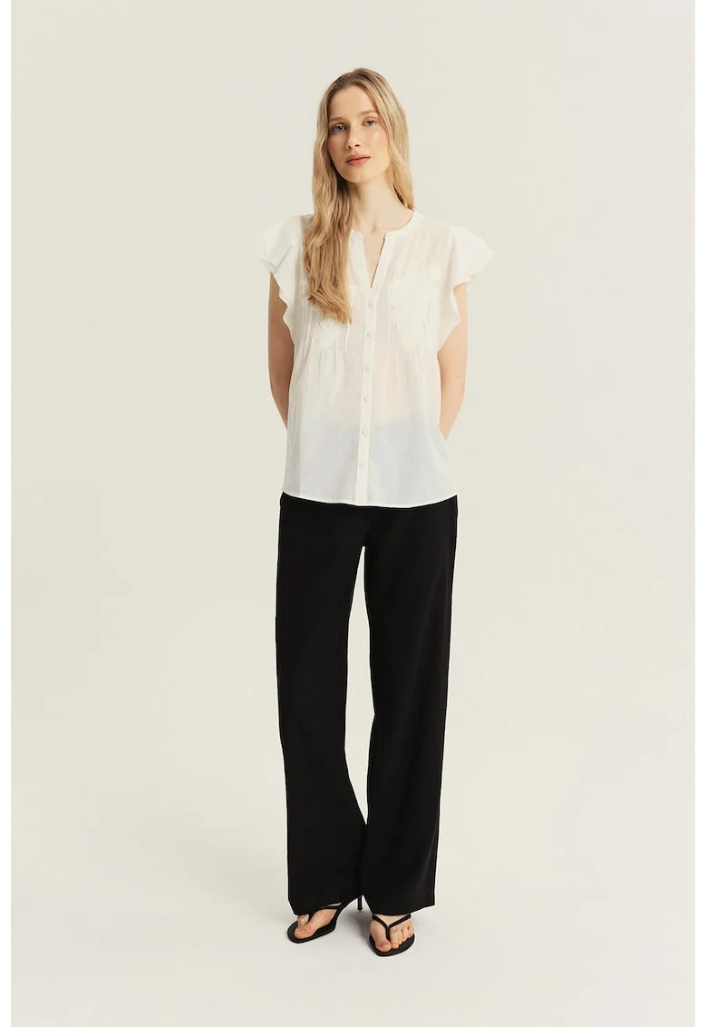 Pantaloni din amestec de in, Negru