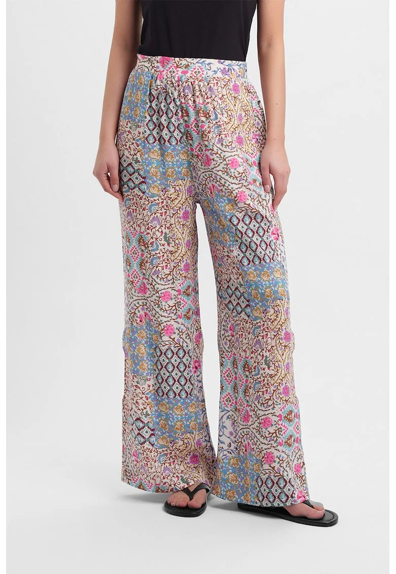 Pantaloni ampli cu model, Multicolor