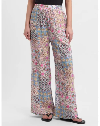 Pantaloni ampli cu model, Multicolor