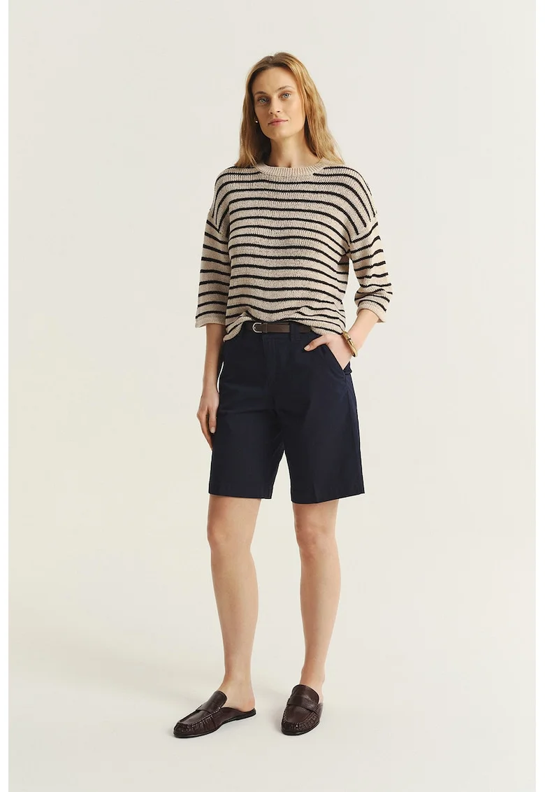 Pantaloni scurti chino cu talie medie, Albastru ultramarin