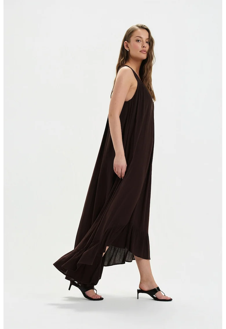Rochie texturata asimetrica, Maro inchis