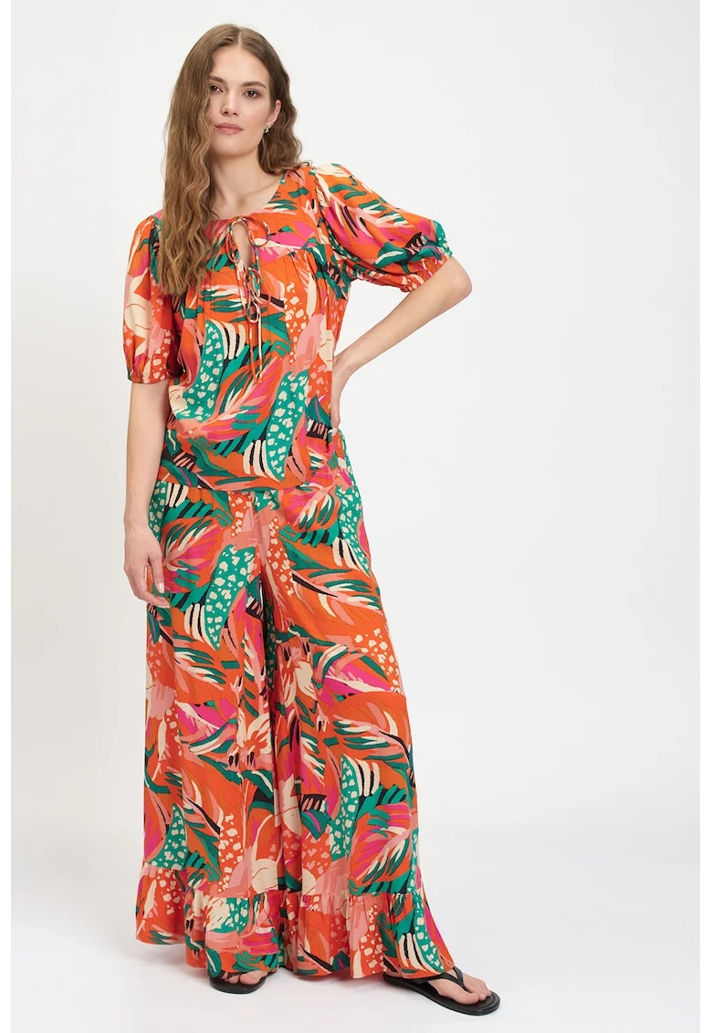Bluza vaporoasa cu model, Multicolor