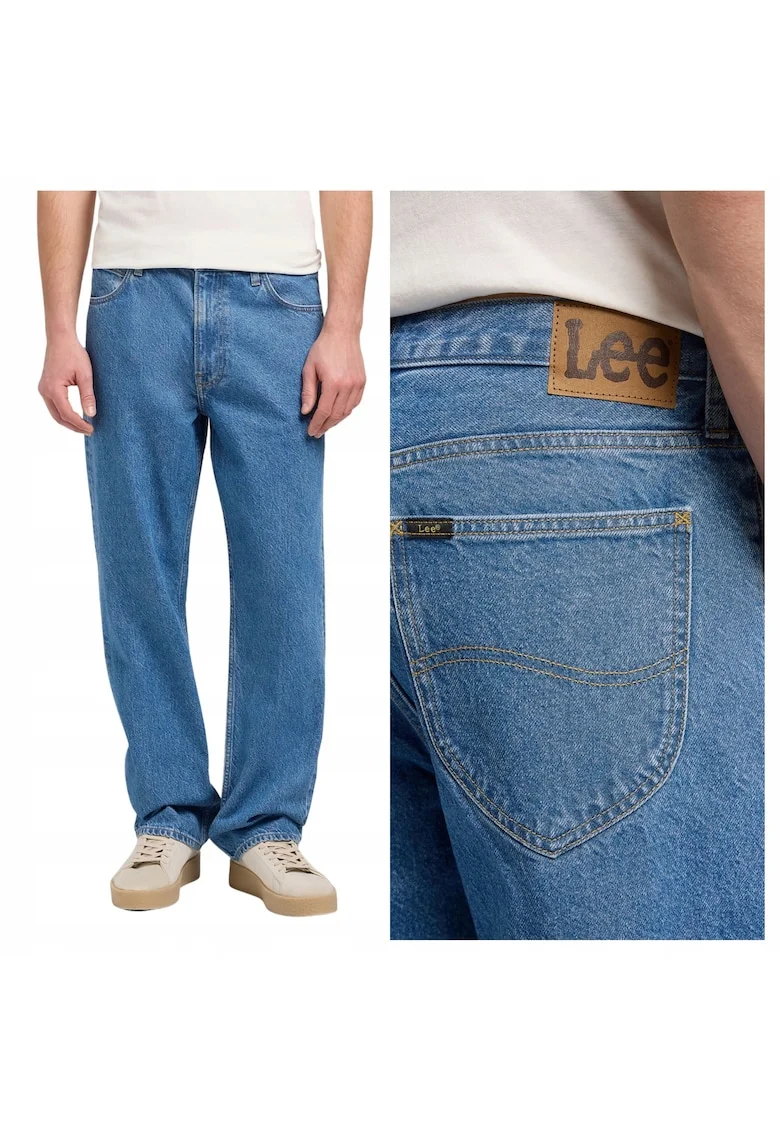 Blugi Dla Barbati,  Albastru, Asher, Material 100% Bumbac, Croiala Loose Fit, Inchidere Fermoar, 5 Buzunare, Albastru