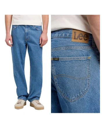 Blugi Dla Barbati,  Albastru, Asher, Material 100% Bumbac, Croiala Loose Fit, Inchidere Fermoar, 5 Buzunare, Albastru
