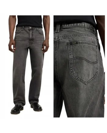Blugi Barbati,  Negru, Asher, Material 100% Bumbac, Croiala Loose Fit, Inchidere Fermoar, Numar Buzunare 5, Negru