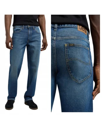 Blugi Barbati,  Style West Deacon, Albastru, Slim Fit, Bumbac, Design Clasic Casual, Ideal Pentru Uz Zilnic, Lungi, Albastru