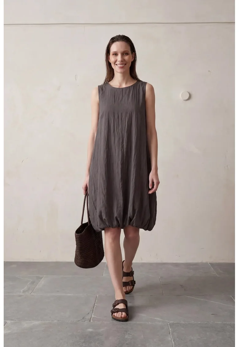 Rochie Mini,  Lejera, Gri Antracit, 100% Lyocell
