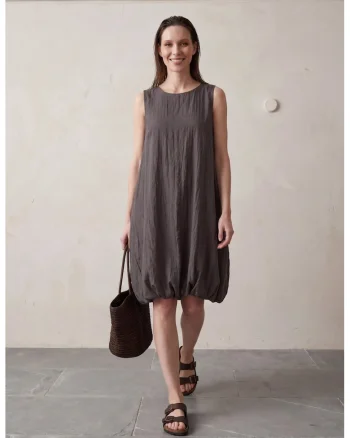 Rochie Mini,  Lejera, Gri Antracit, 100% Lyocell