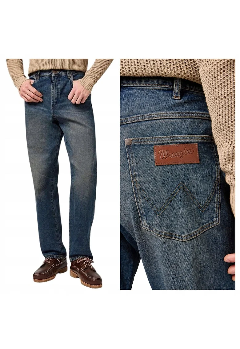 Blugi Barbati,  Frontier, W34-L34 US, Albastru, Straight Fit, Bumbac, Albastru