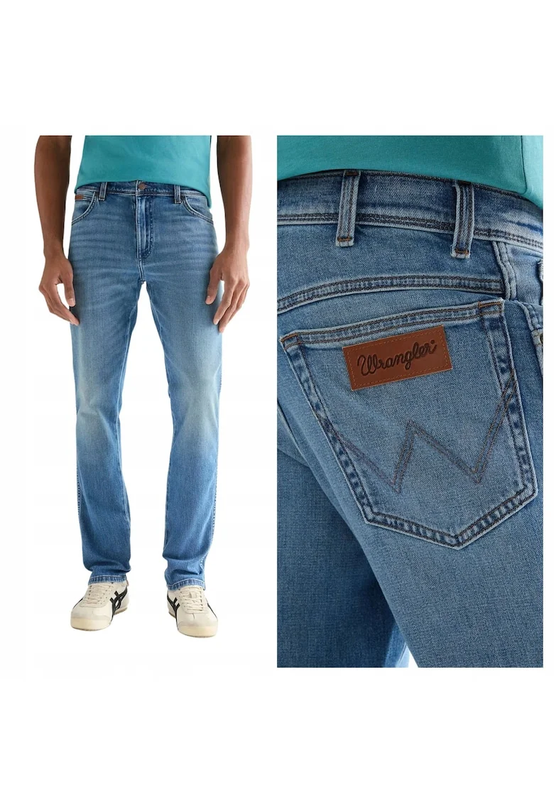 Blugi Barbati,  Texas Slim, Albastru, Bumbac, 5 Buzunare, Fermoar, Albastru