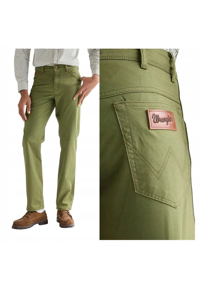 Blugi Barbati,  Texas, Verde, Bumbac, 5 Buzunare, Fermoar, Verde