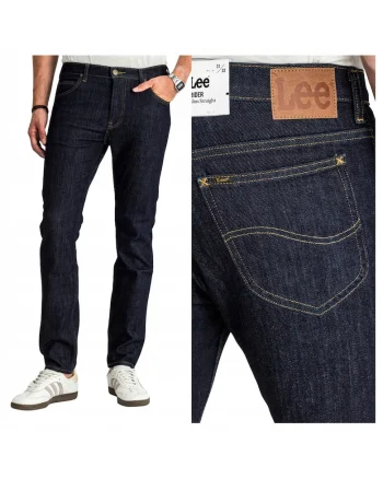 Blugi Barbati,  Rider, Slim Fit, Talie Medie, Fermoar, Lungi, 5 Buzunare, Bumbac, Albastru