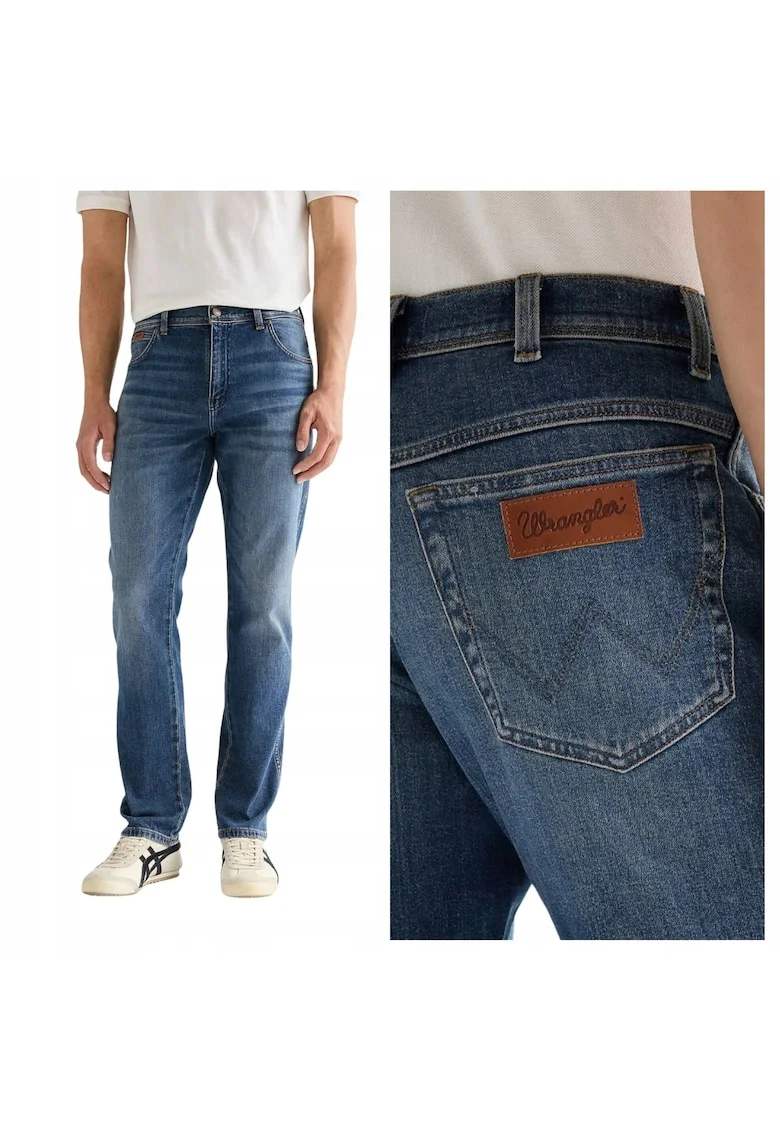 Blugi Barbati,  Texas Slim, Albastru, Bumbac, 5 Buzunare, Fermoar, Albastru